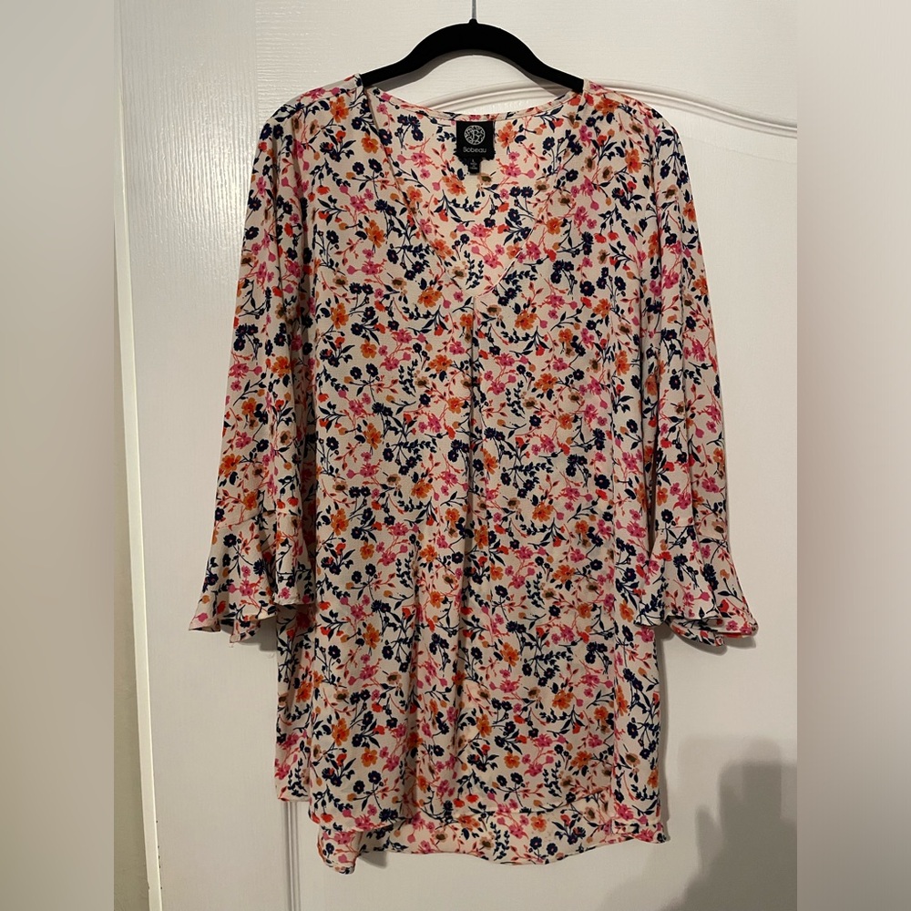 BOBEAU BEAUTIFUL FLORAL TOP, L